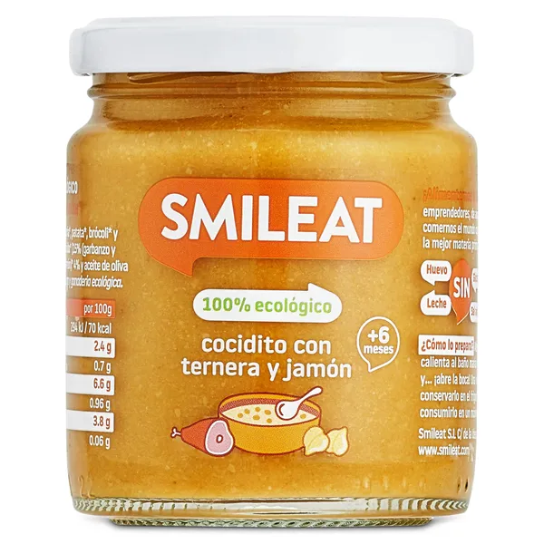 Puré de cocido con ternera y jamón Smileat 230 g 2