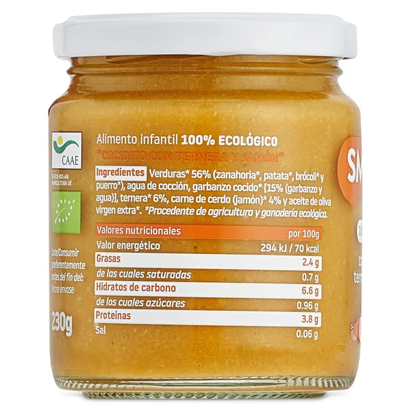 Puré de cocido con ternera y jamón Smileat 230 g 4