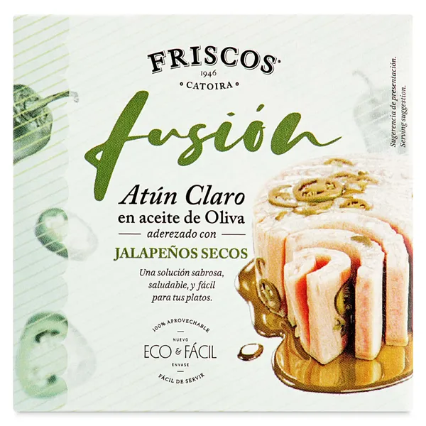 Atún claro en aceite de oliva con jalapeños Friscos lata 50 g 2