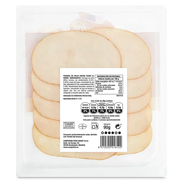 Pechuguitas de pollo 99% Campofrío 90 g 3