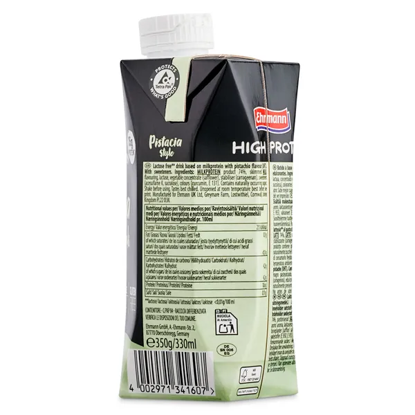 Batido alto en proteínas sabor pistacho Ehrmann brik 330 ml 3