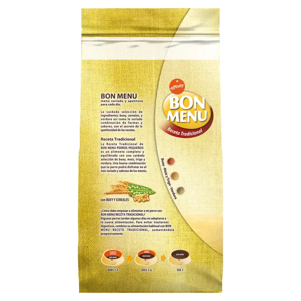 Alimento para perros mini receta tradicional Bon menu bolsa 1.5 Kg 2