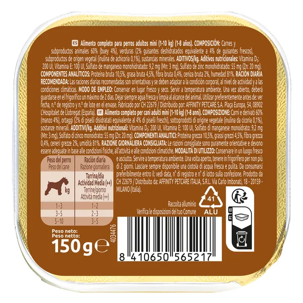 Paté para perros mini con buey Ultima 150 g 3