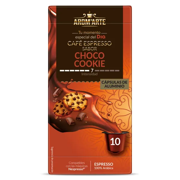 Café en cápsulas espresso choco cookie Arom'arte de Dia caja 10 unidades 2