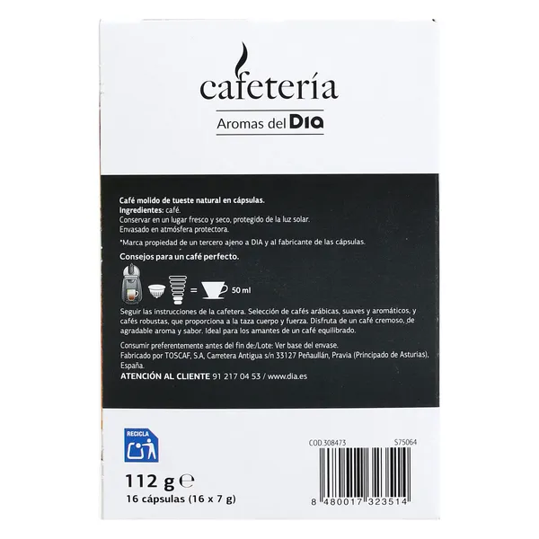 Cápsulas intenso espresso Dia Cafetería 16 unidades 4