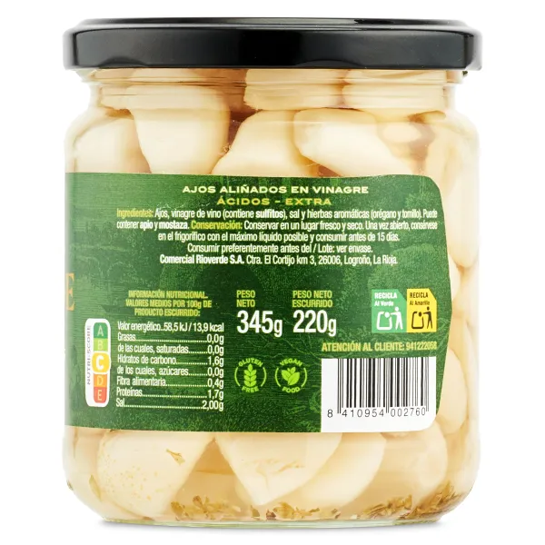Ajos aliñados Rioverde 220 g 3