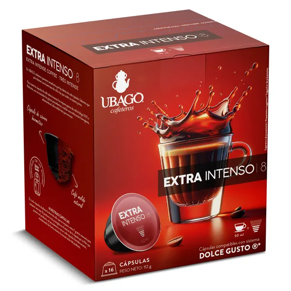 Cápsulas de café extra intentso Ubago 16 unidades