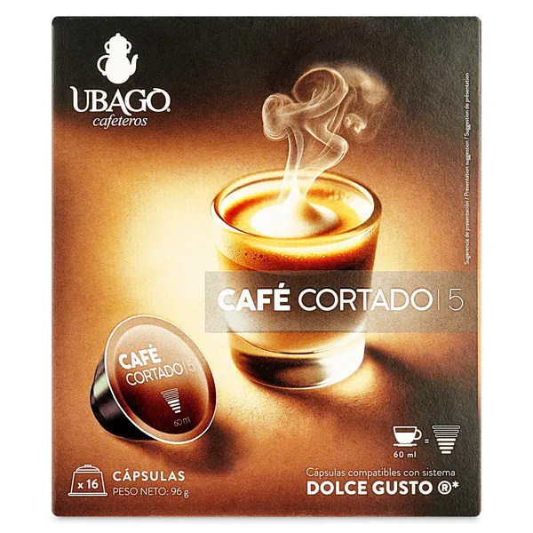 Café en cápsulas cortado Ubago caja 16 unidades 2