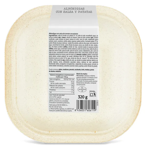 Albóndigas en salsa con patatas 320 g 3
