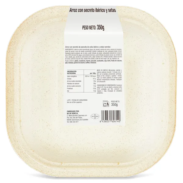 Arroz de secreto ibérico y setas Selección de Dia 350 g 4