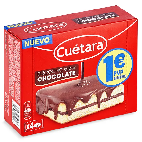 Bizcocho sabor chocolate Cuétara caja 112 g