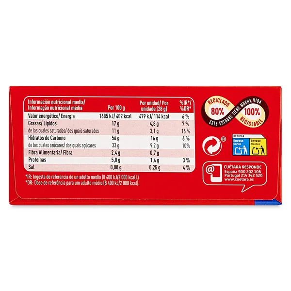 Bizcocho sabor chocolate Cuétara caja 112 g 4