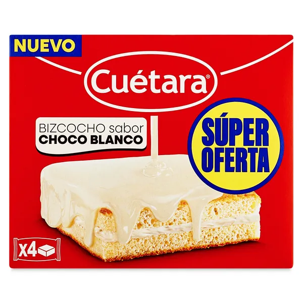 Bizcocho sabor chocolate blanco Cuétara caja 112 g 2