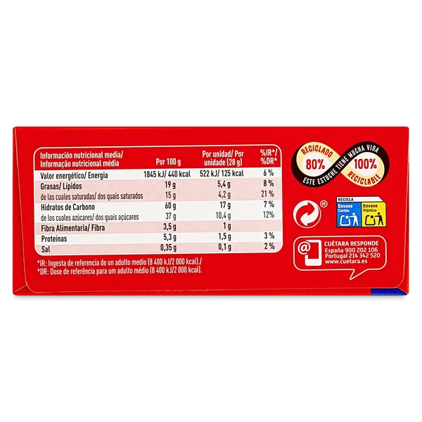 Bizcocho sabor chocolate blanco Cuétara caja 112 g 4