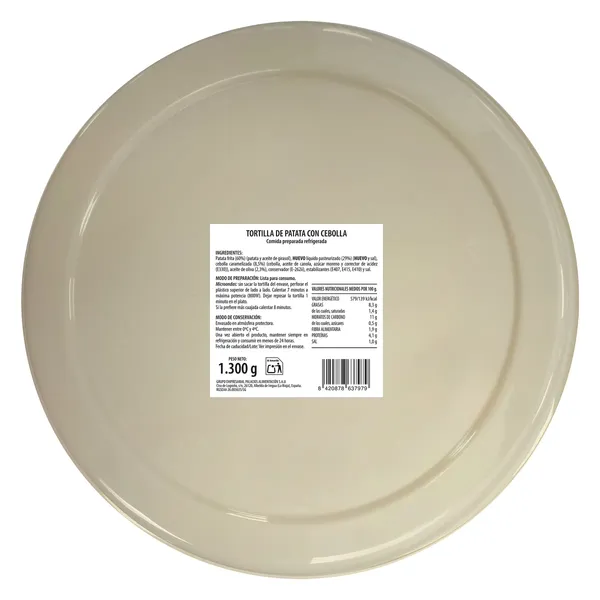 Tortilla de patata ESTILO TRADICIONAL con cebolla 1.3 Kg 2