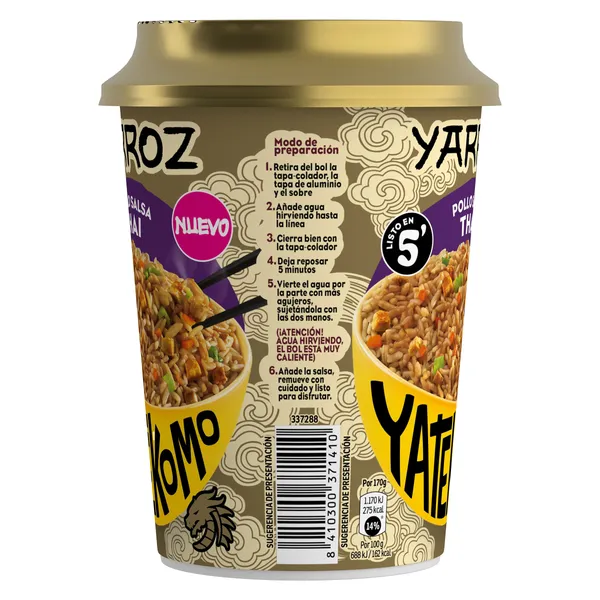 Yarroz con pollo y salsa thai Gallina Blanca Yatekomo 83 g 3