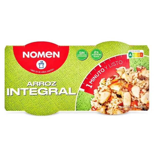 Vasos de arroz integral Nomen 2 x 125 g 2