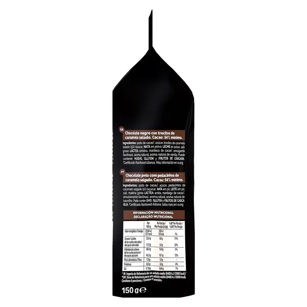 Chocolate negro con caramelo salado en láminas Nestlé Dark caja 150 g 3