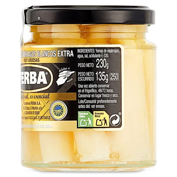Yemas de espárragos extra gruesas Ferba frasco 135 g 2