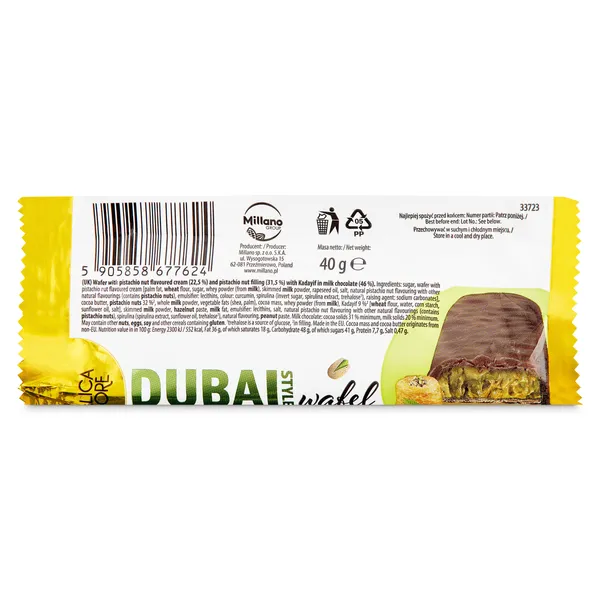 Chocolate relleno de pistacho Dubai Delicadore 40 g 3