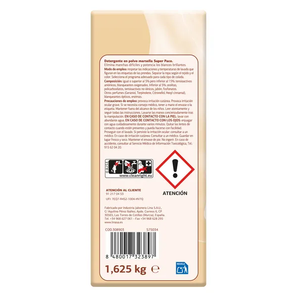 Detergente en polvo marsella Dia Super Paco 25 lavados 5