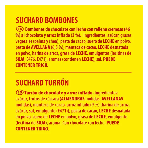 Turrón de chocolate clásico Suchard pak 2 uds + bombones gratis 3