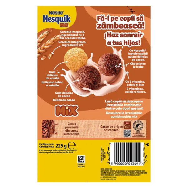 Cereales integrales con chocolate y vainilla mix Nesquik bolsa 225 g 4