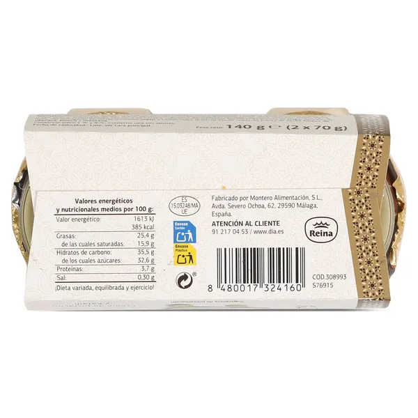 Mousse de chocolate con pistacho estilo Dubai Dia Caprichoso 2 x 70 g 6