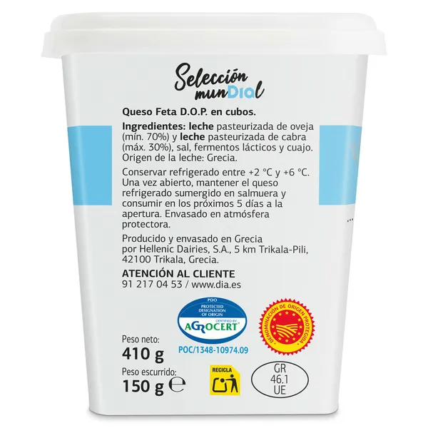 Queso feta D.O.P. en dados Dia Selección Mundial 150 g 4