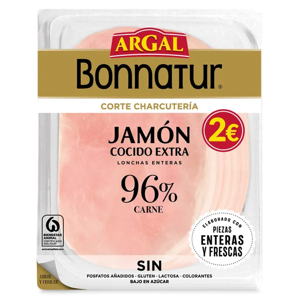 Jamón cocido 96% Bonnatur 120 g 2