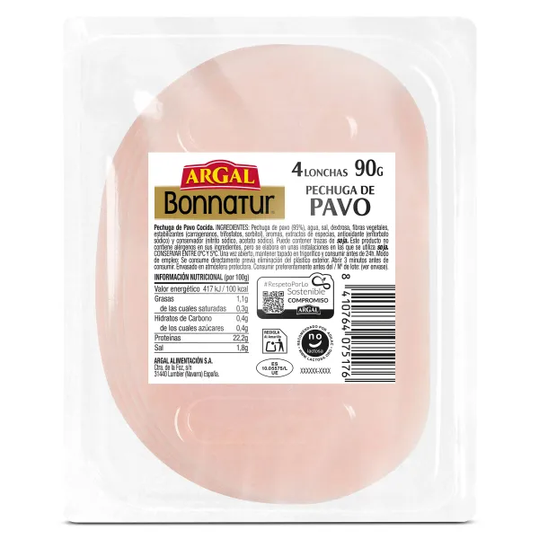 Pechuga de pavo 95% Bonnatur 90 g 3