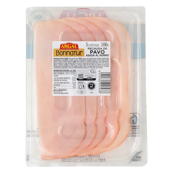 Pechuga de pavo asada al horno Bonnatur sobre 100 g 2