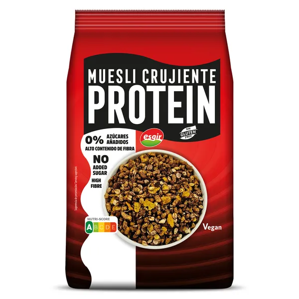 Muesli crujiente alto en proteínas sin gluten Esgir bolsa 300 g 2