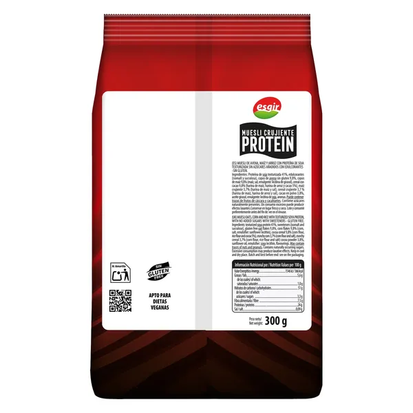 Muesli crujiente alto en proteínas sin gluten Esgir bolsa 300 g 4