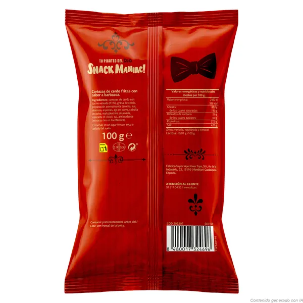 Torreznos sabor barbacoa Dia Snack Maniac 100 g 3