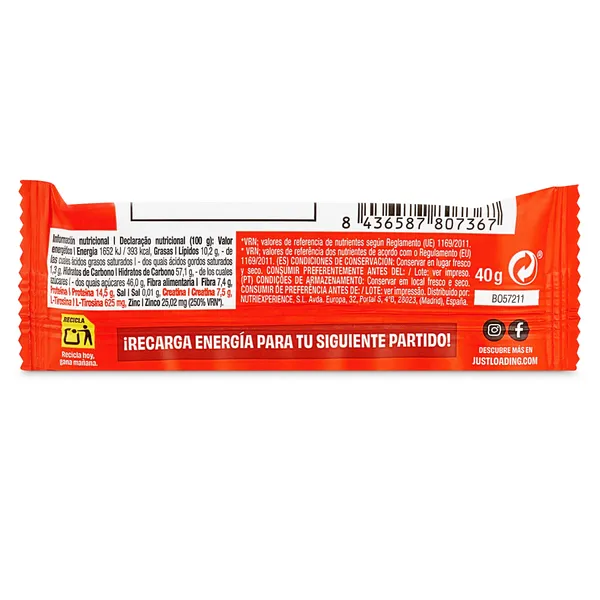 Barrita energética sabor cacahuete con creatina Just loading 40 g 3