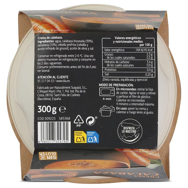 Crema de calabaza Dia Al punto 300 g 4