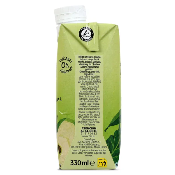 Bebida de zumo con té matcha detox Dia Saborfera 330 ml 5