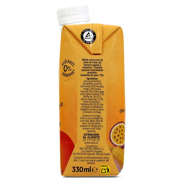 Bebida de zumo con maracuyá vitalidad Dia Saborfera 330 ml 4