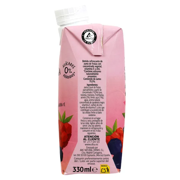 Bebida de zumo con frambuesa antiox Dia Saborfera 330 ml 4