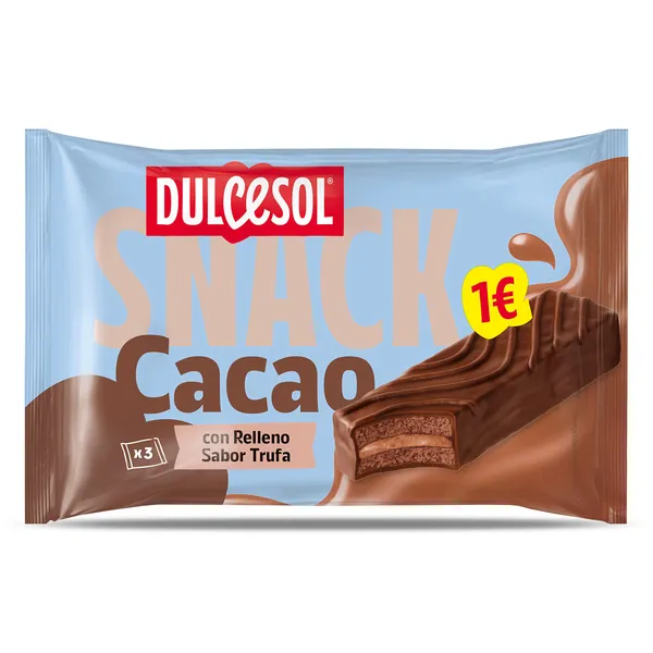 Cuadrados de cacao relleno sabor trufa Dulcesol 114 g 2