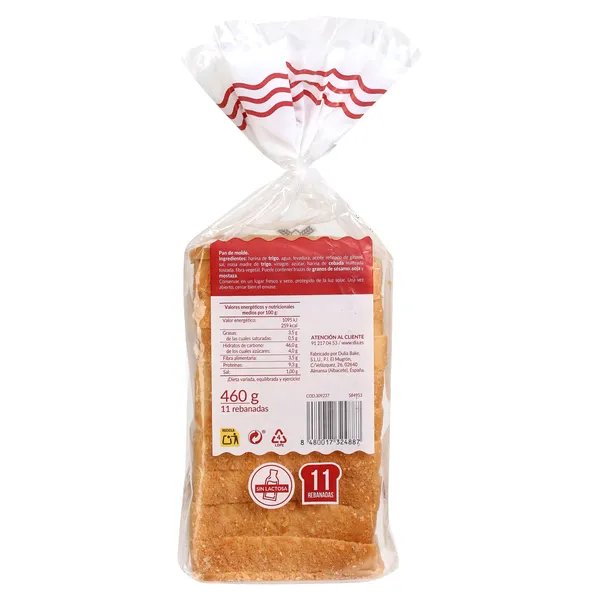Pan de molde para tostadas El Molino de Dia 460 g 3