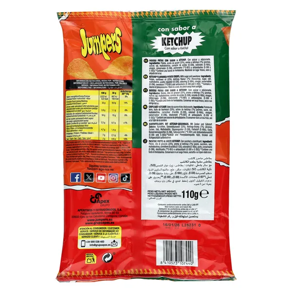 Patatas fritas sabor ketchup Jumpers 110 g 3