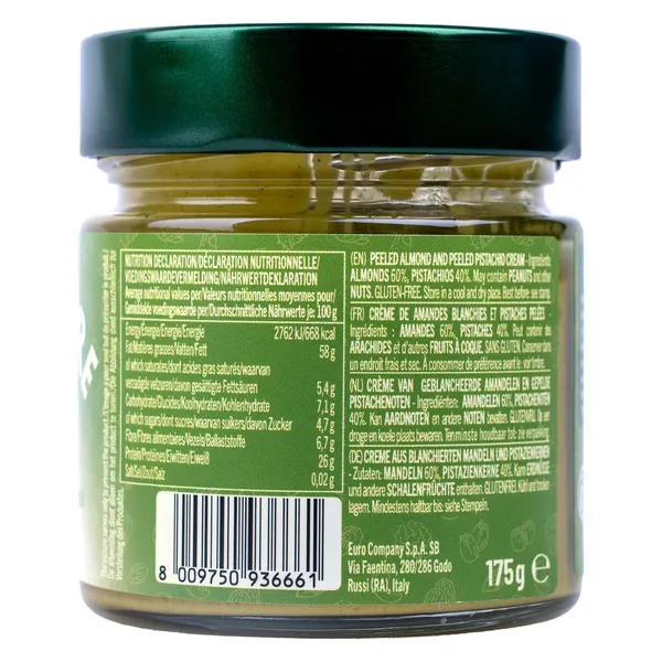 Crema de pistachos y almendra Nut's amore bote 175 g 2