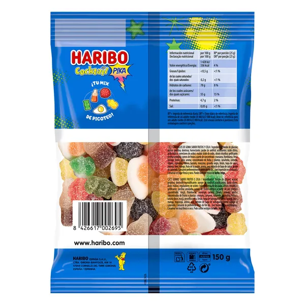 Golosinas cocktail pika Haribo bolsa 150 g 2