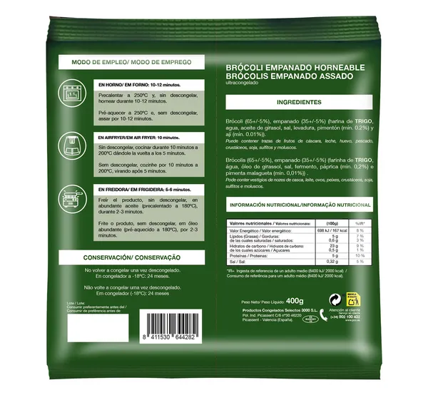 Brócoli empanado Cocinarte 400 g 3