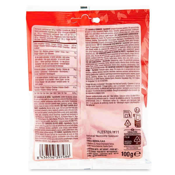 Golosinas mini aros de fresa y nata Trolli 100 g 3
