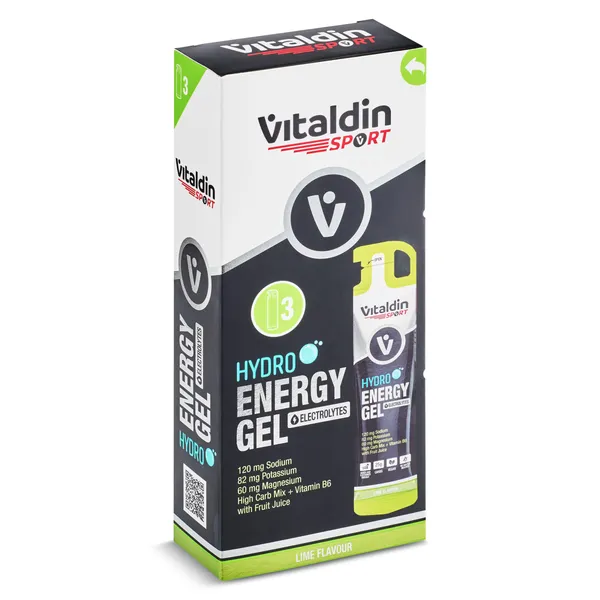 Gel energético electrolitos sabor lima Vitaldin caja 3 x 55 ml