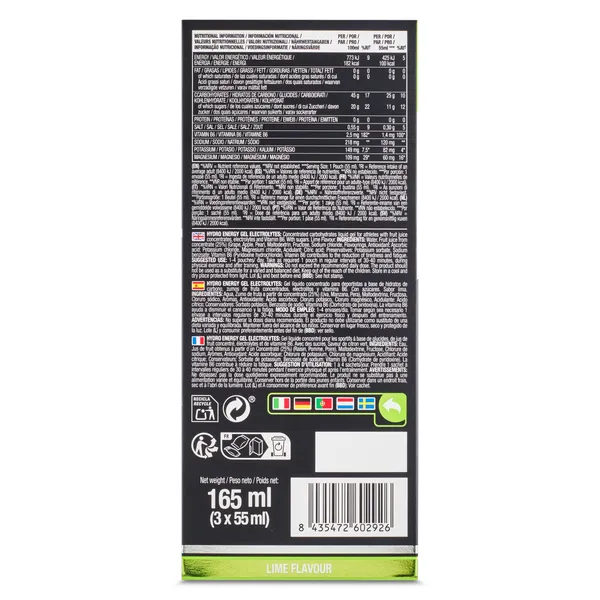 Gel energético electrolitos sabor lima Vitaldin caja 3 x 55 ml 4