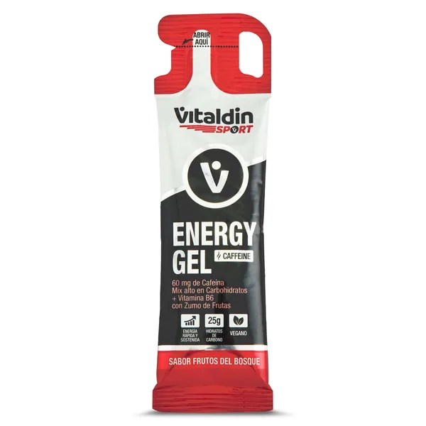 Gel energético cafeína sabor frutos del bosque Vitaldin caja 3 x 40 g 3
